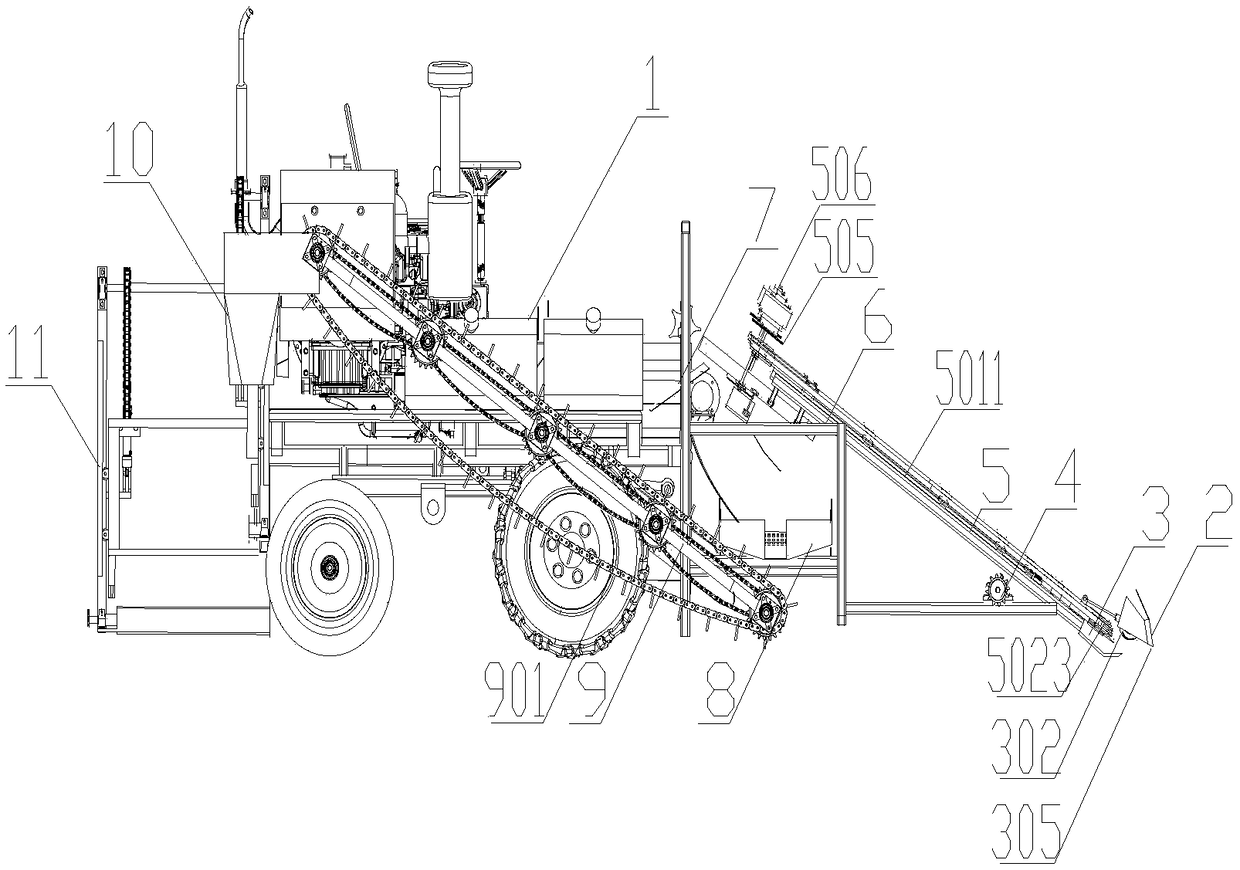 Multi-row garlic combine harvester