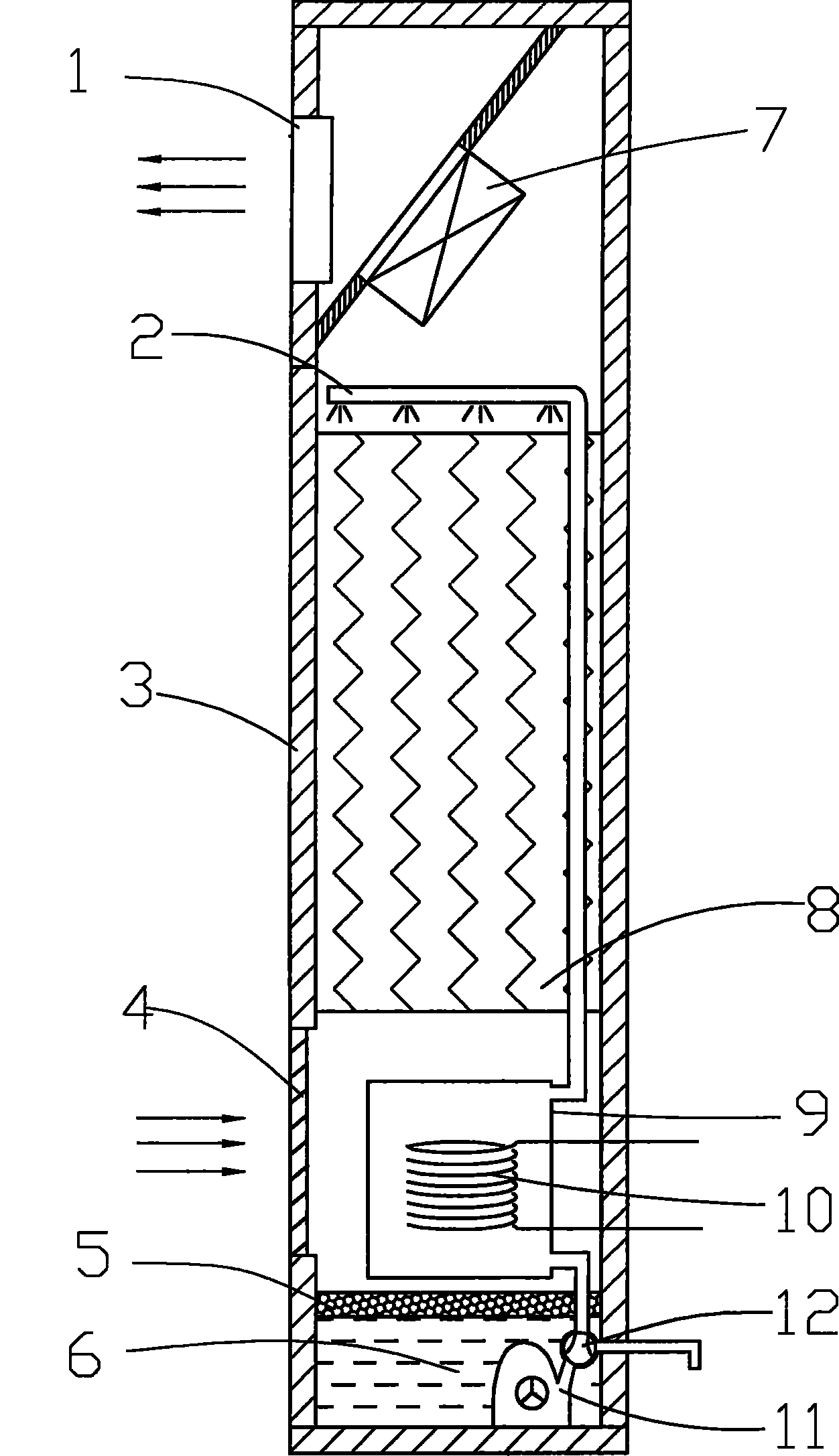 Water washing type indoor set of split type air conditioner