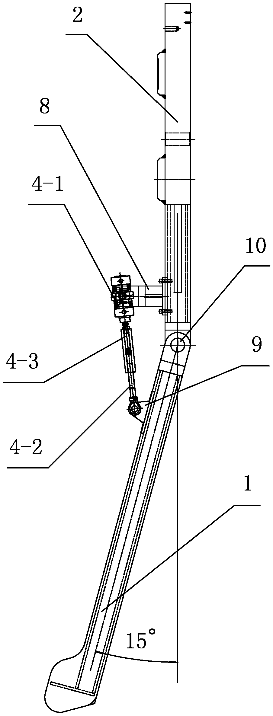 Adjustable tire unloading device for tire vulcanizing machine