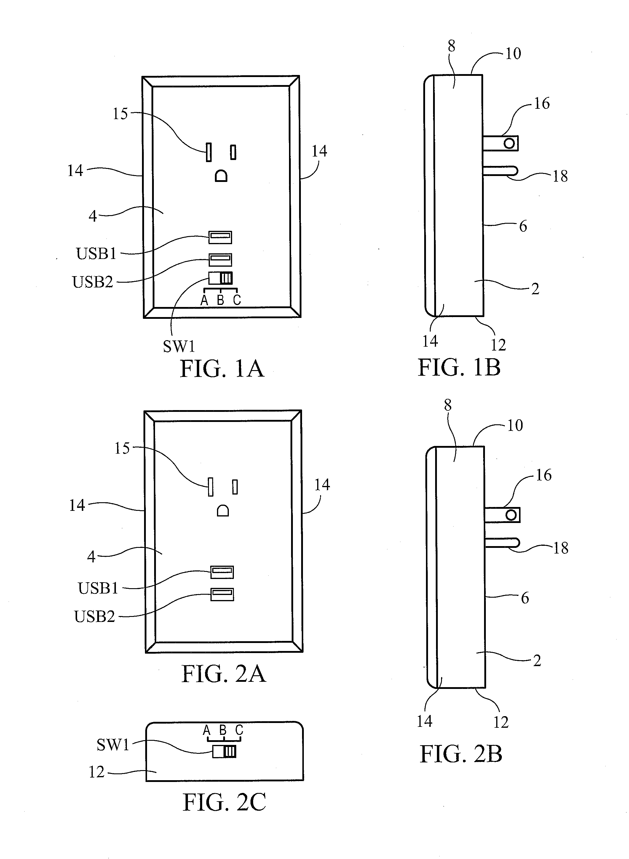 USB wall plate charger