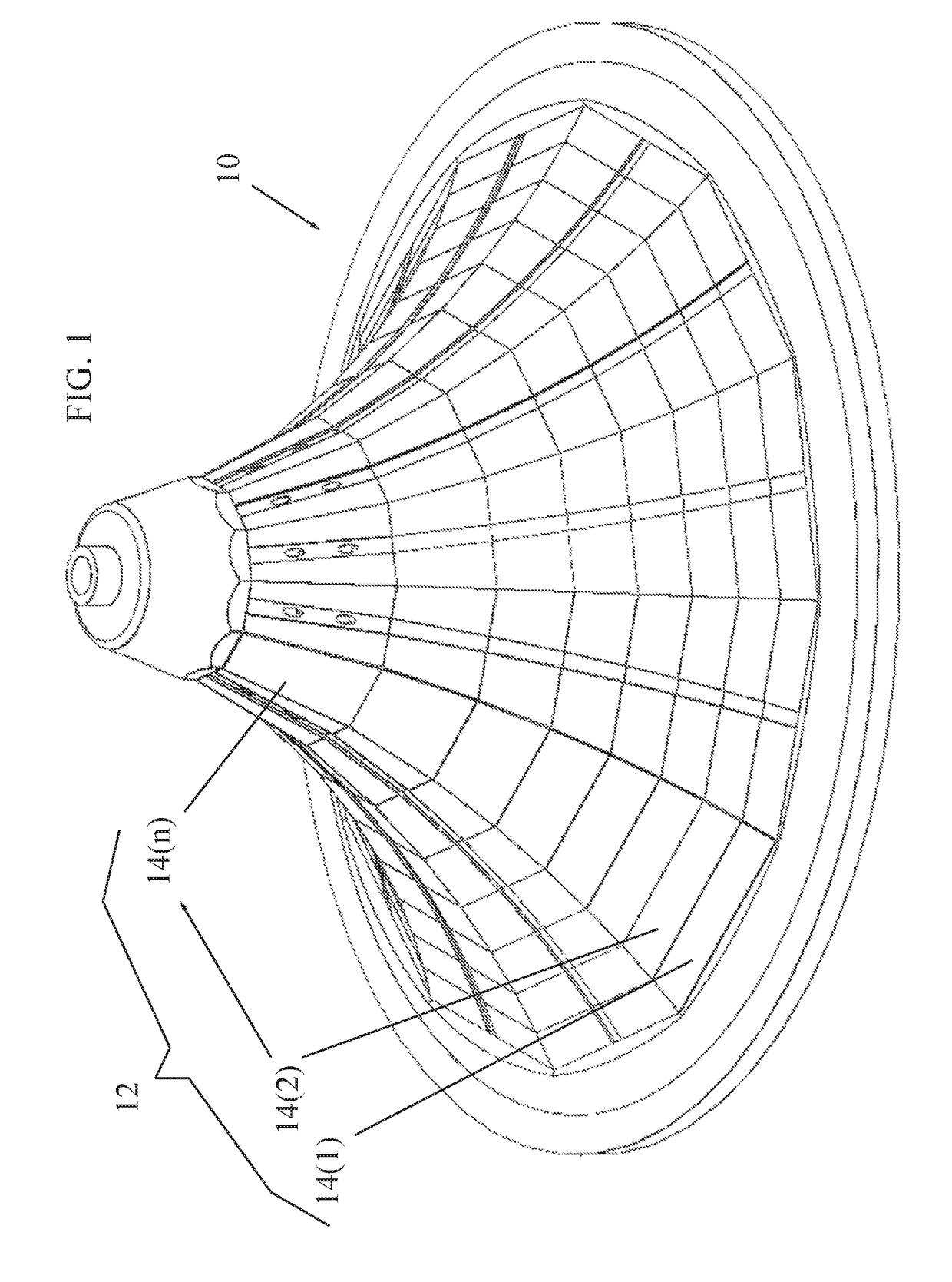 Array of unequally shaped solar panels