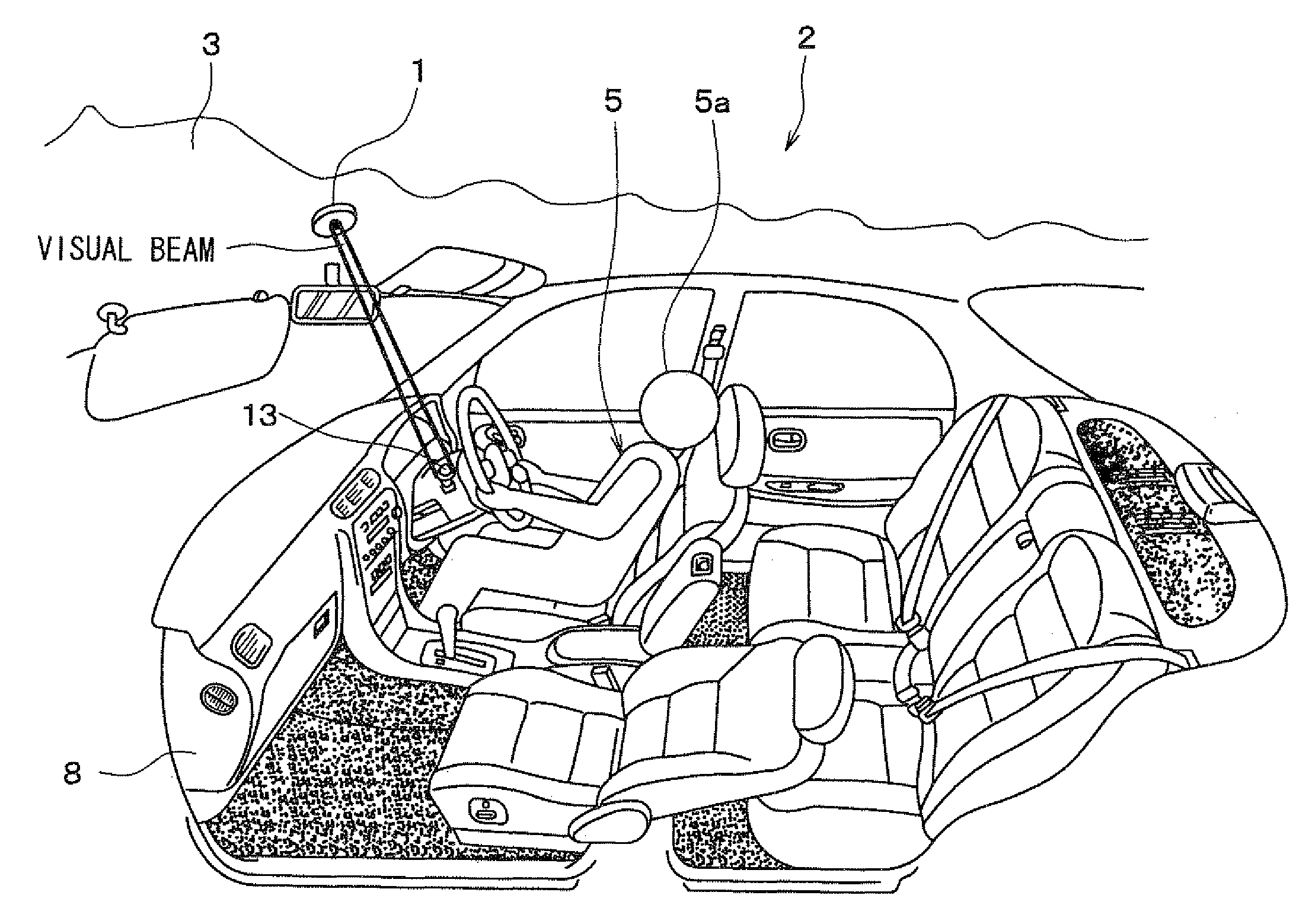 Interior information display apparatus and light irradiation apparatus used for the same