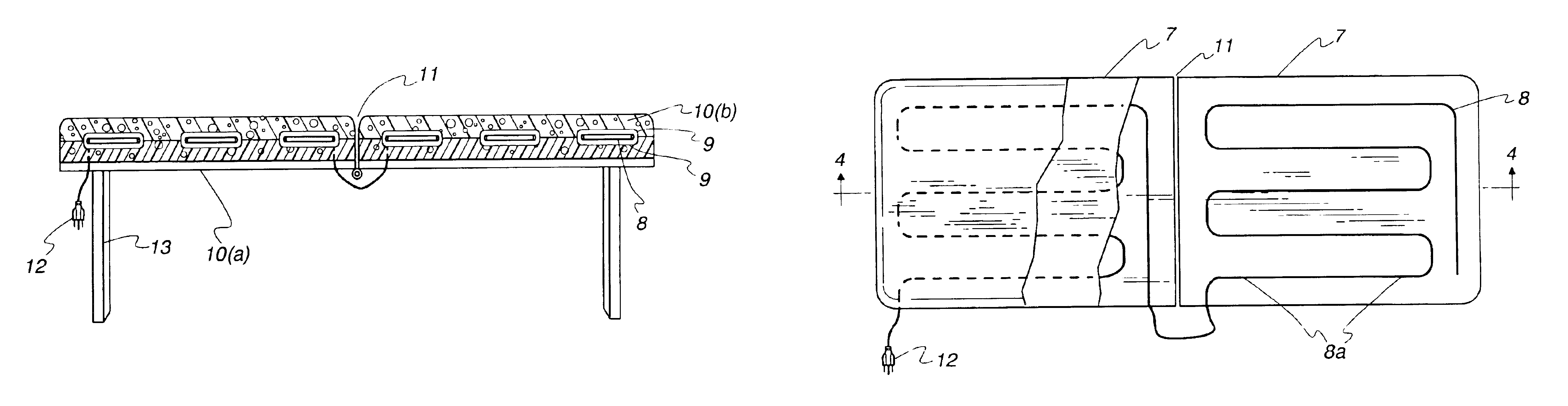 Self-heating portable massage table