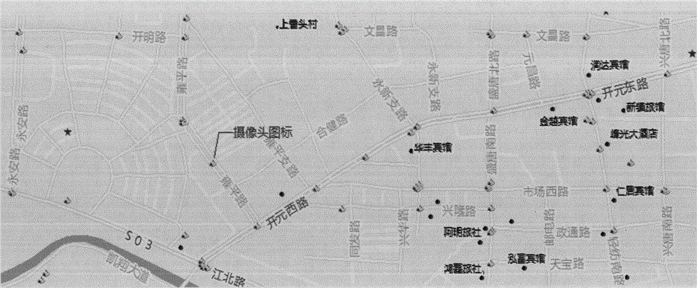 Method for quickly constructing topological relation of metro mass video camera