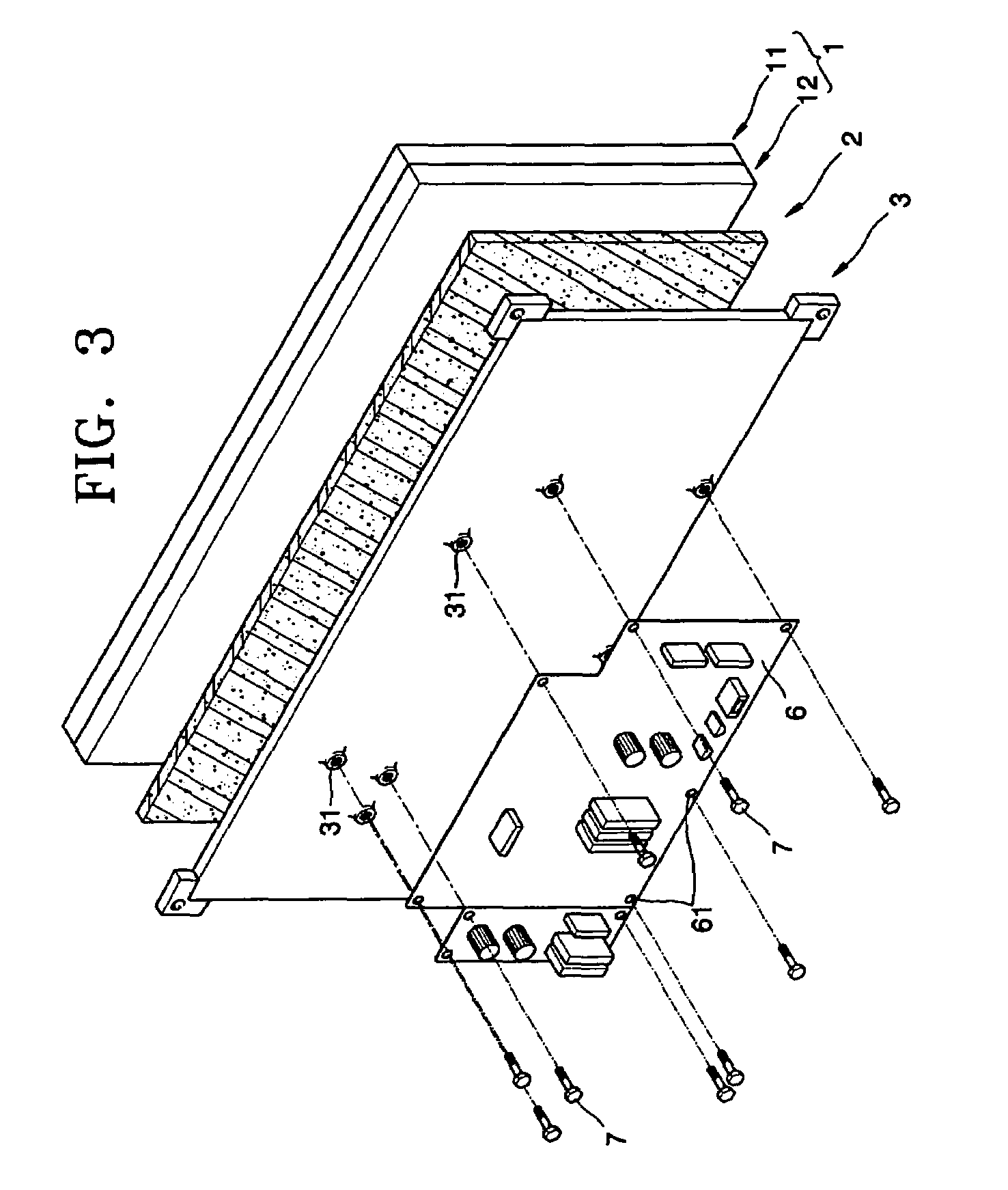 Structures for coupling and grounding a circuit board in a plasma display device