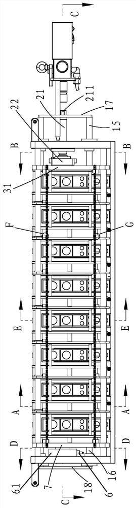 Clamp type pressurizing device for formation and capacity grading ofsquare battery cell