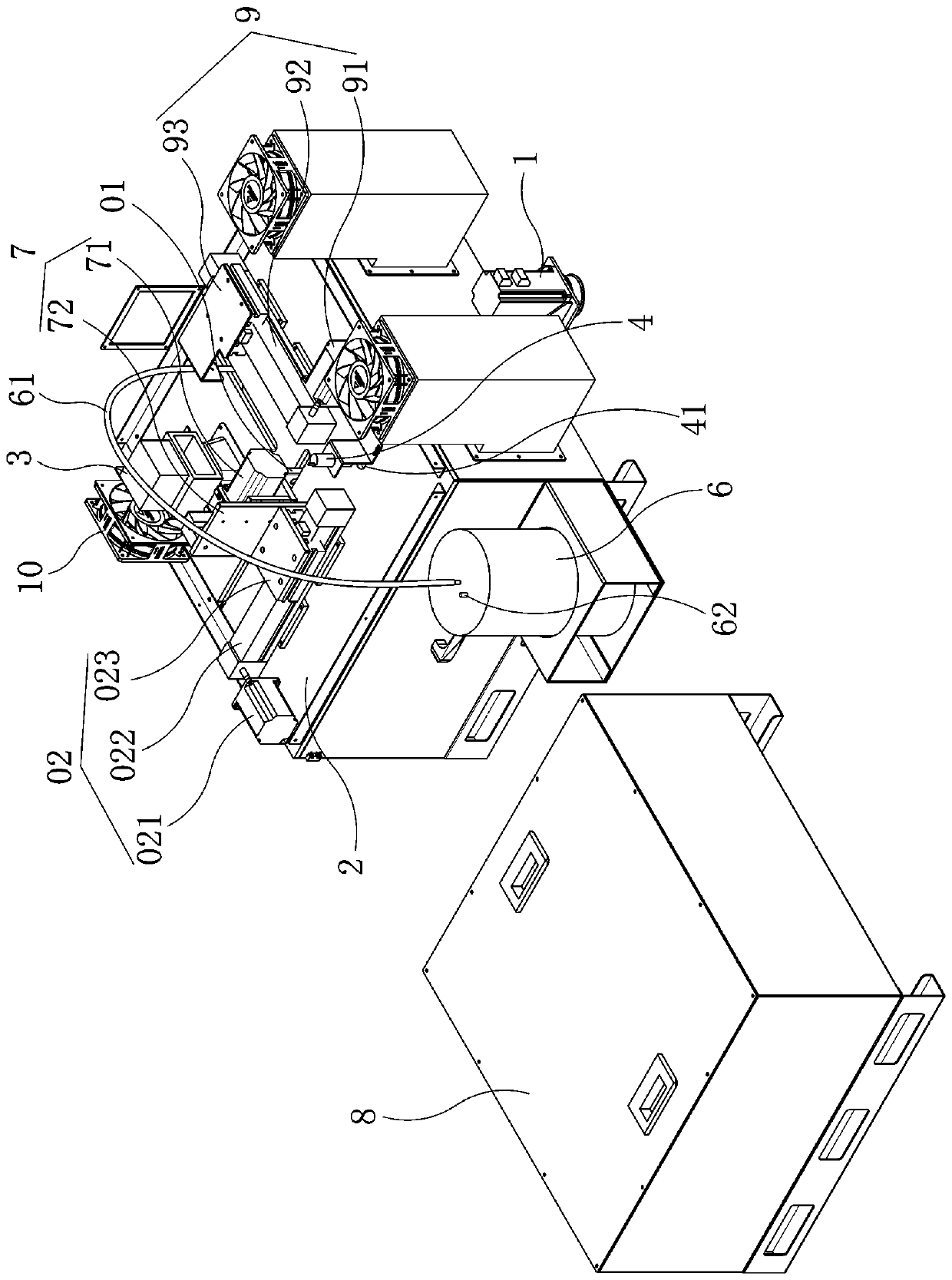 Molecular sieve particle spraying processing equipment