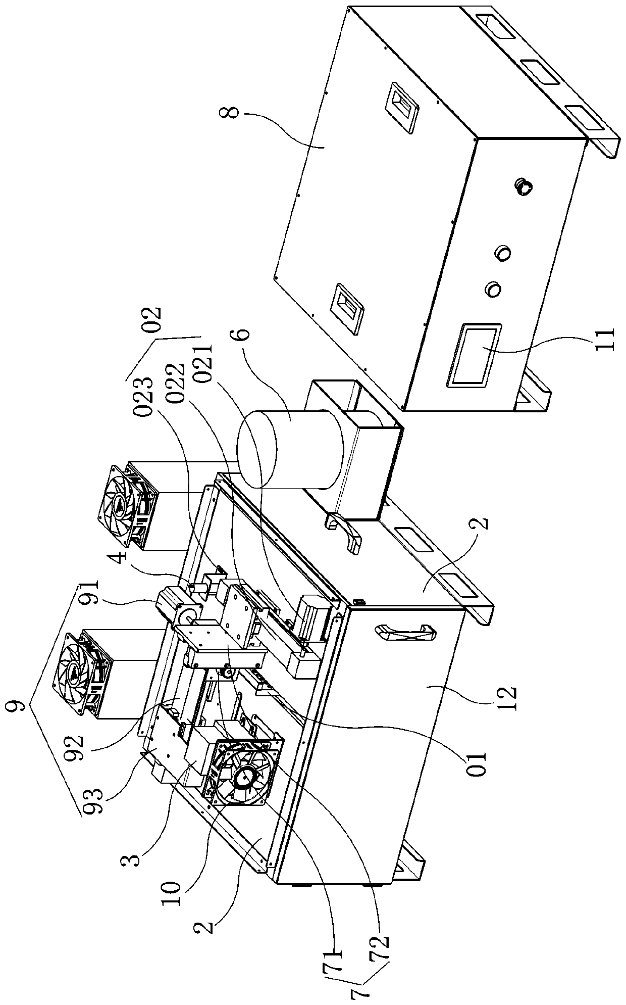 Molecular sieve particle spraying processing equipment