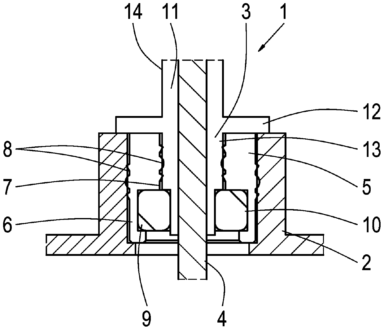 Device comprising a housing and at least one busbar