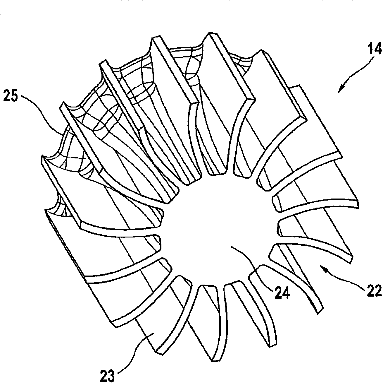 Liquid-ring vacuum pump, and impeller for a liquid-ring vacuum pump