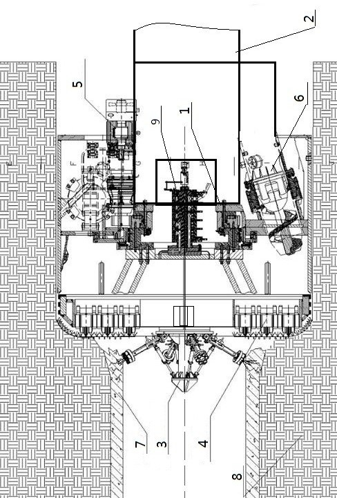 Water jet forcible entry and diameter expansion heading machine and construction method thereof