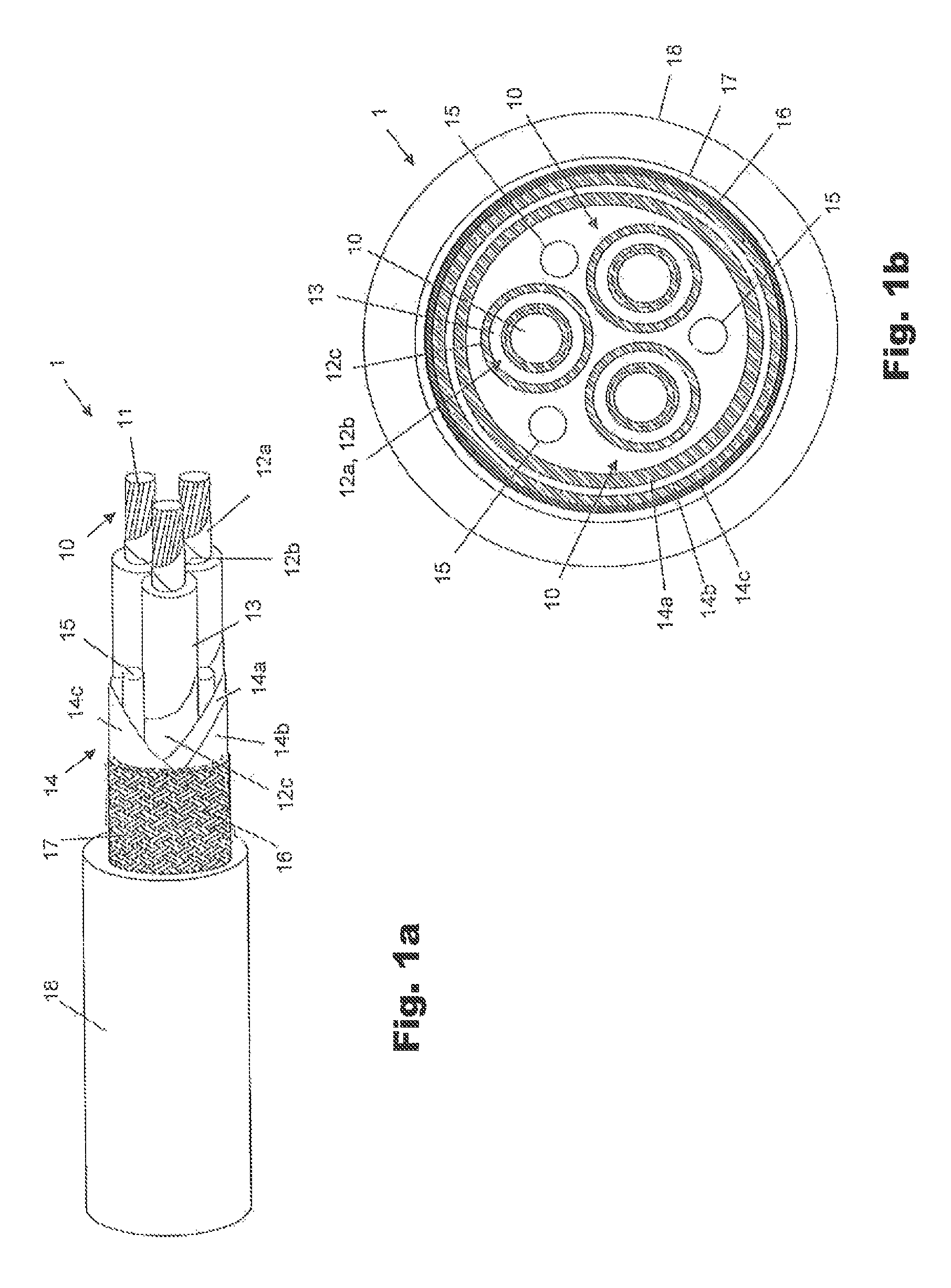 Electrical cable resistant to fire, water and mechanical stresses