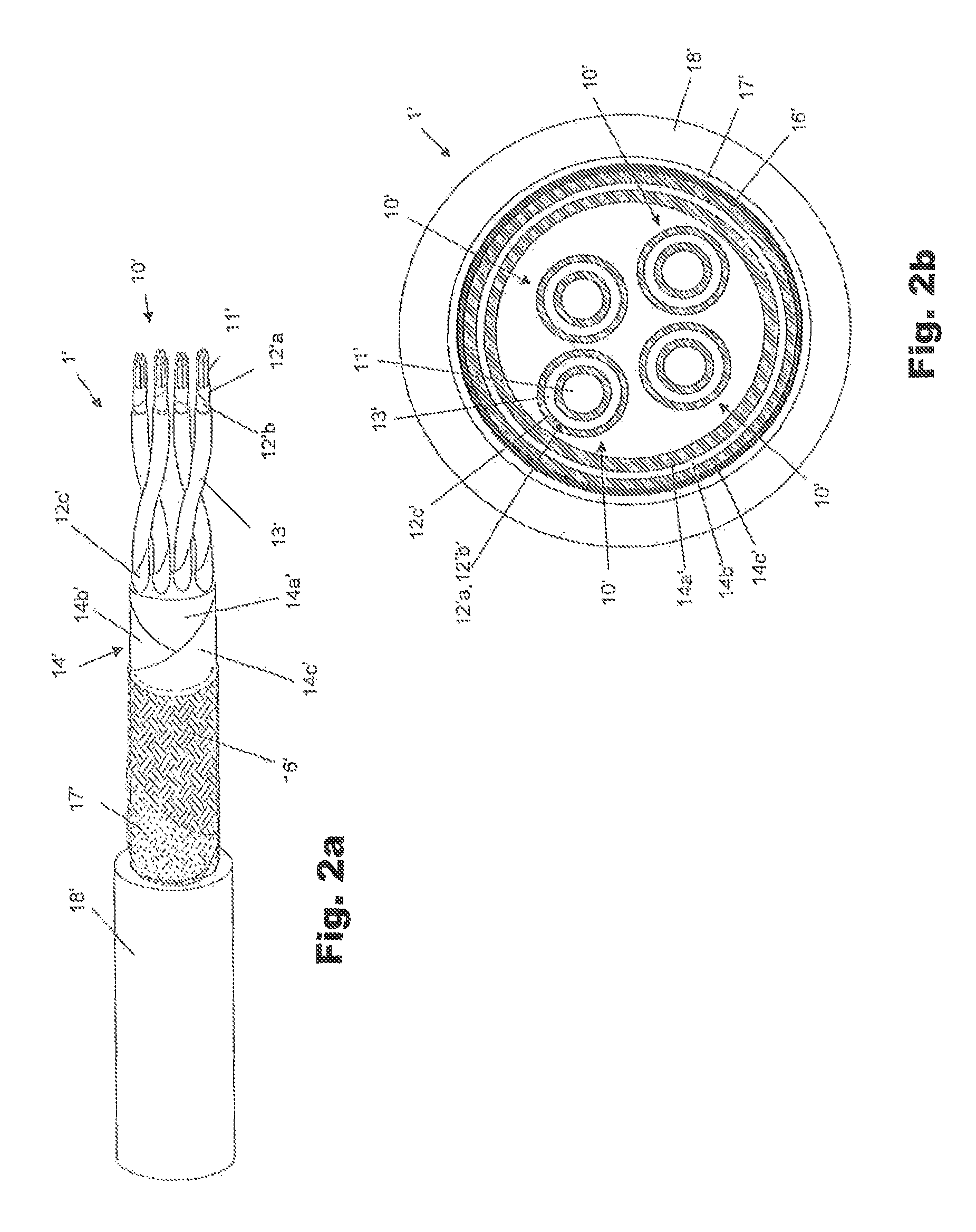 Electrical cable resistant to fire, water and mechanical stresses