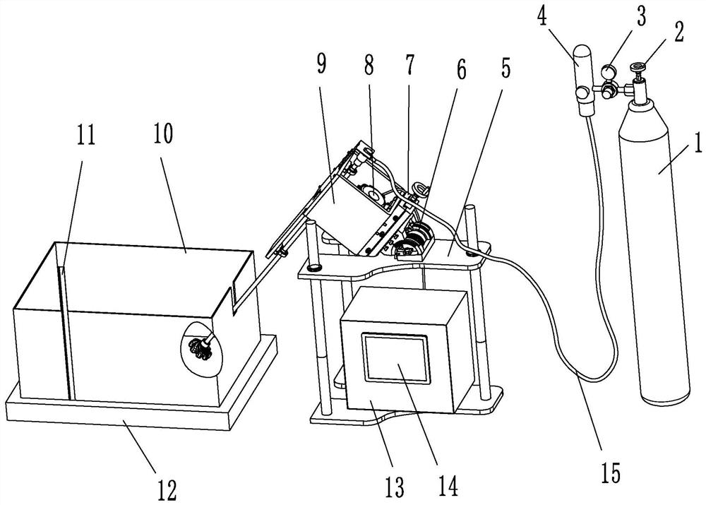 An inclined water simulation experimental device and experimental method for the purification process of aluminum melt