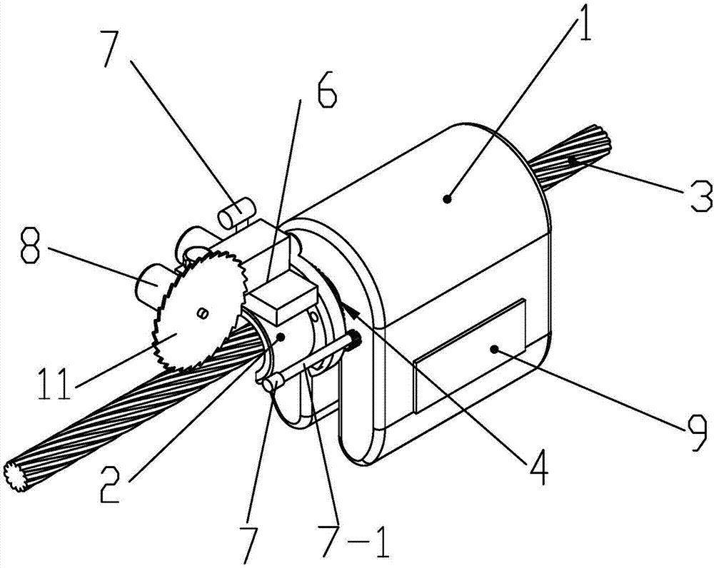 Multi-dimensional removal device for overhead transmission line fittings