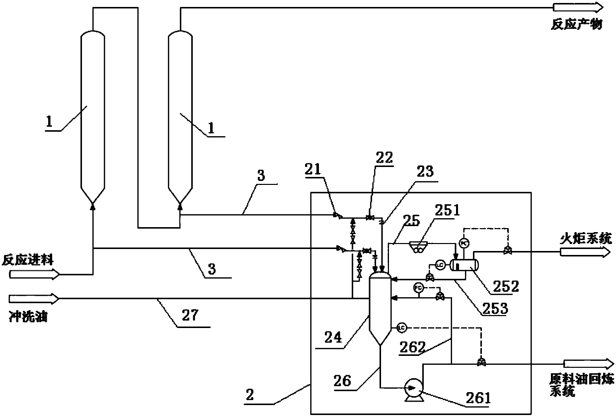 Suspended bed hydrogenation discharge process