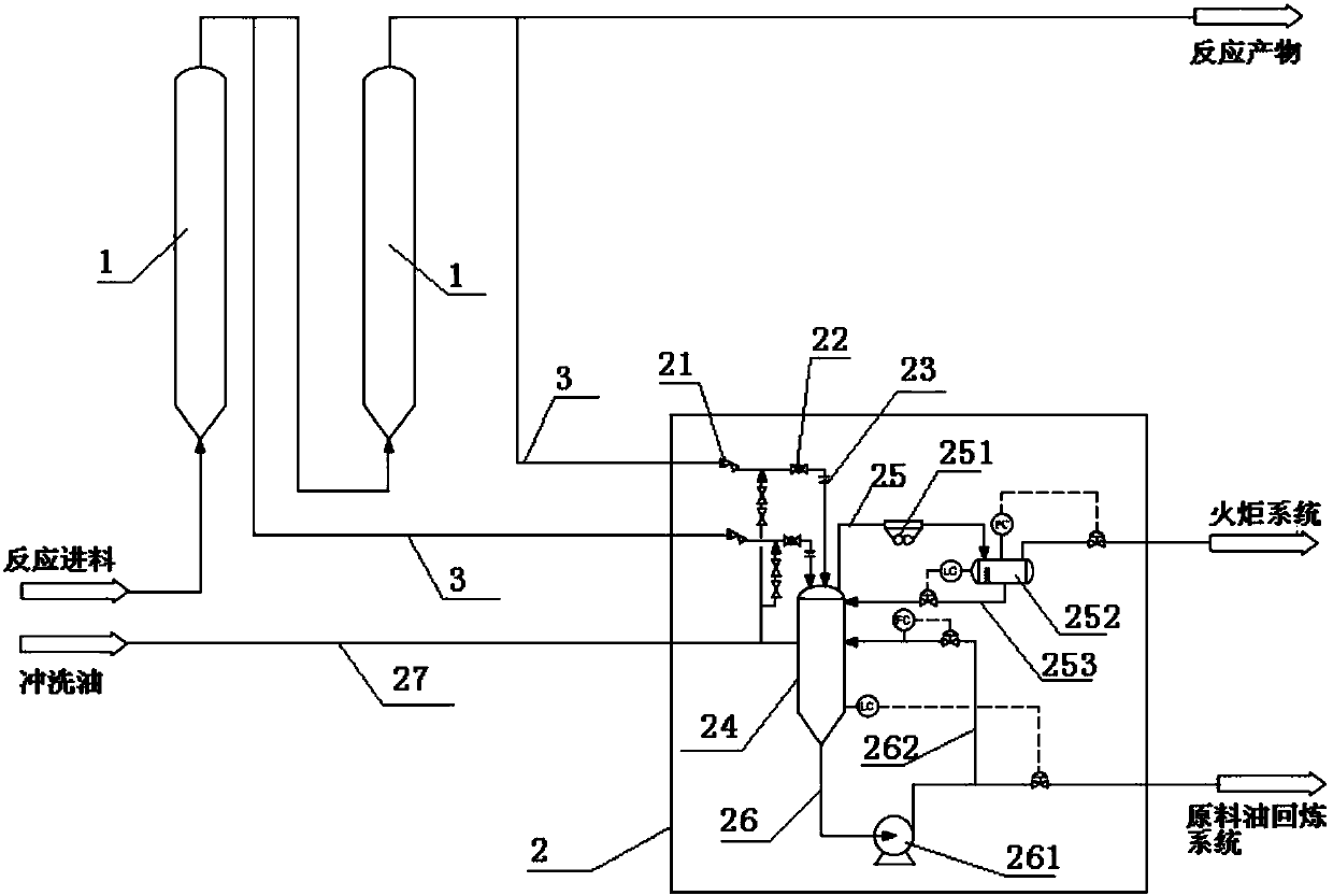 Suspended bed hydrogenation discharge process