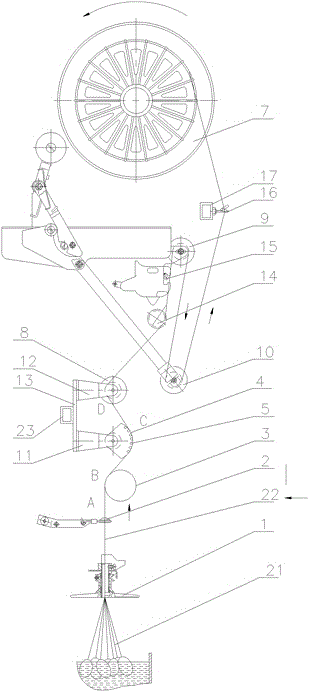 Raw silk-heatable type false twisting device