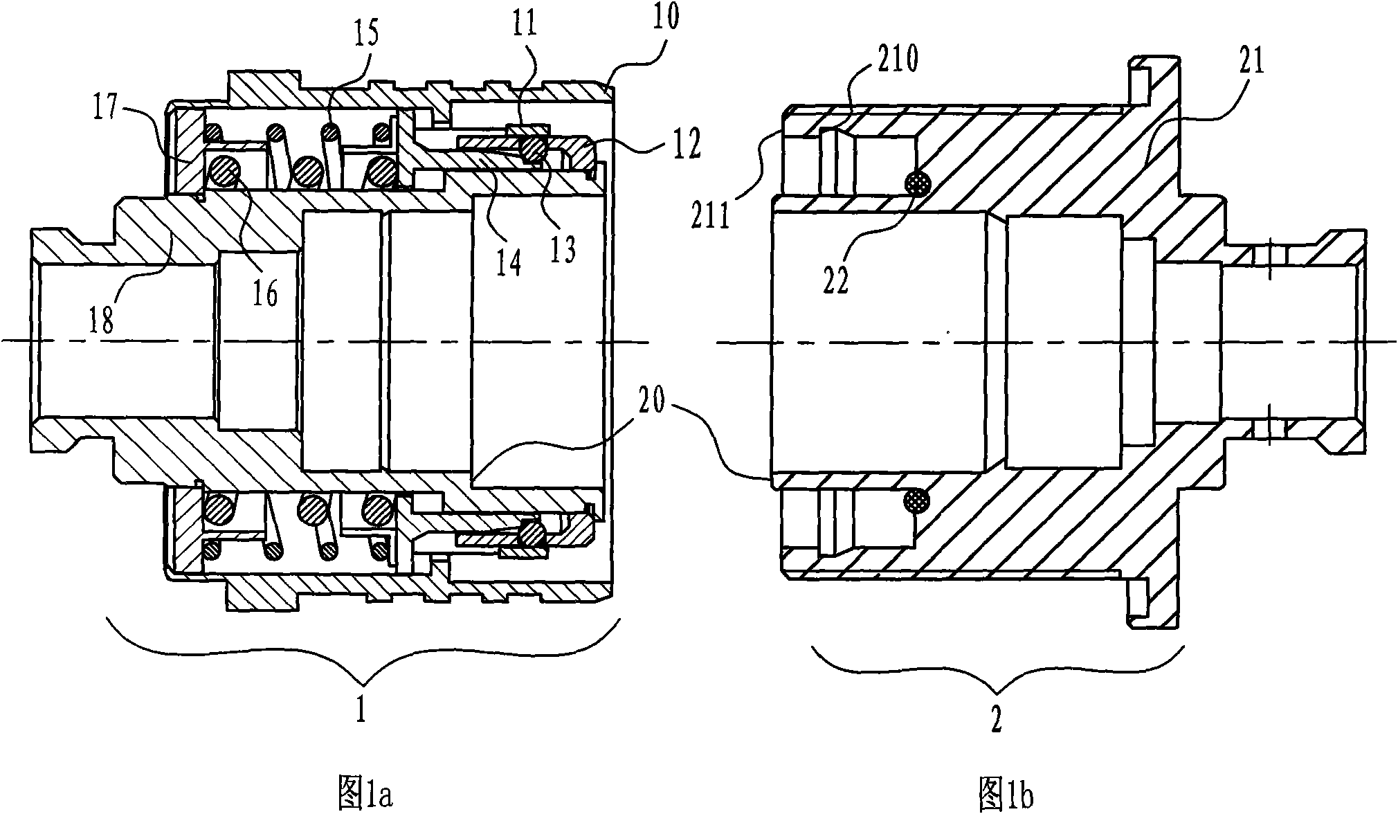 High power radio frequency connector capable of quickly locking and separating