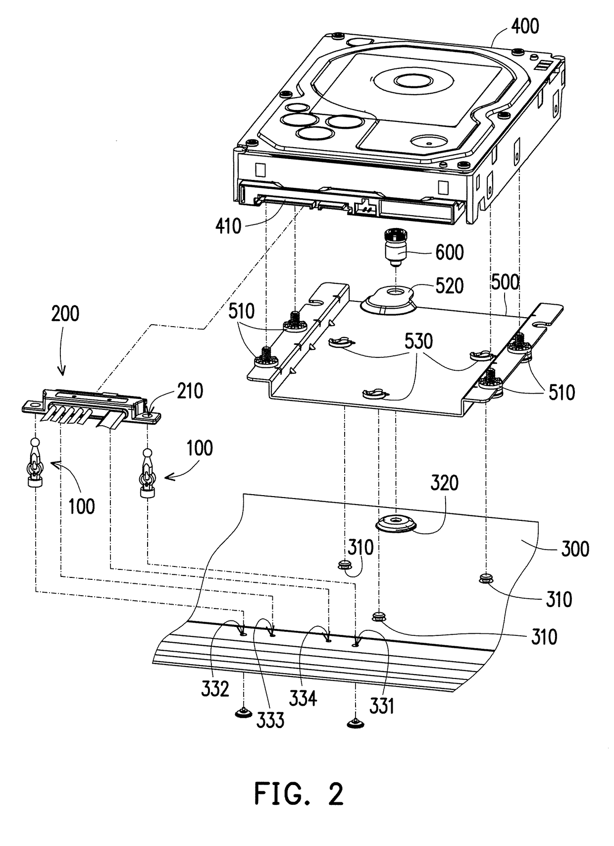 Fastening structure, electronic assembly and operating method of fastening structure