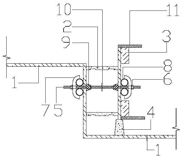 Sinking type toilet suspension template structure and construction method thereof