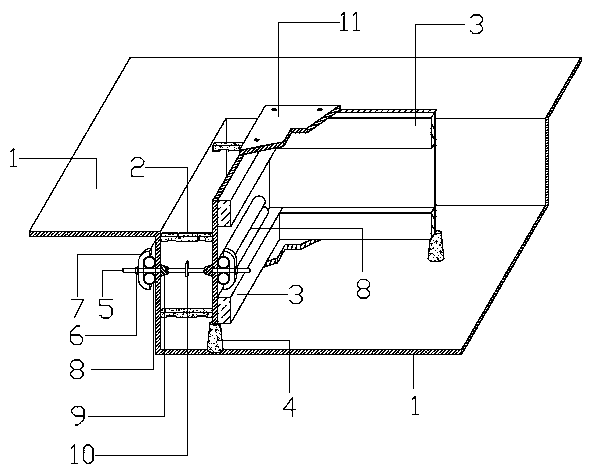 Sinking type toilet suspension template structure and construction method thereof