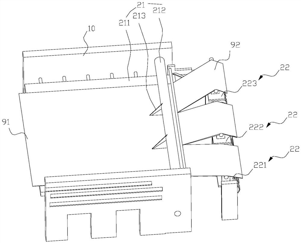 Guide device capable of implementing spatial dislocation conveying and non-woven fabric forming machining mechanism