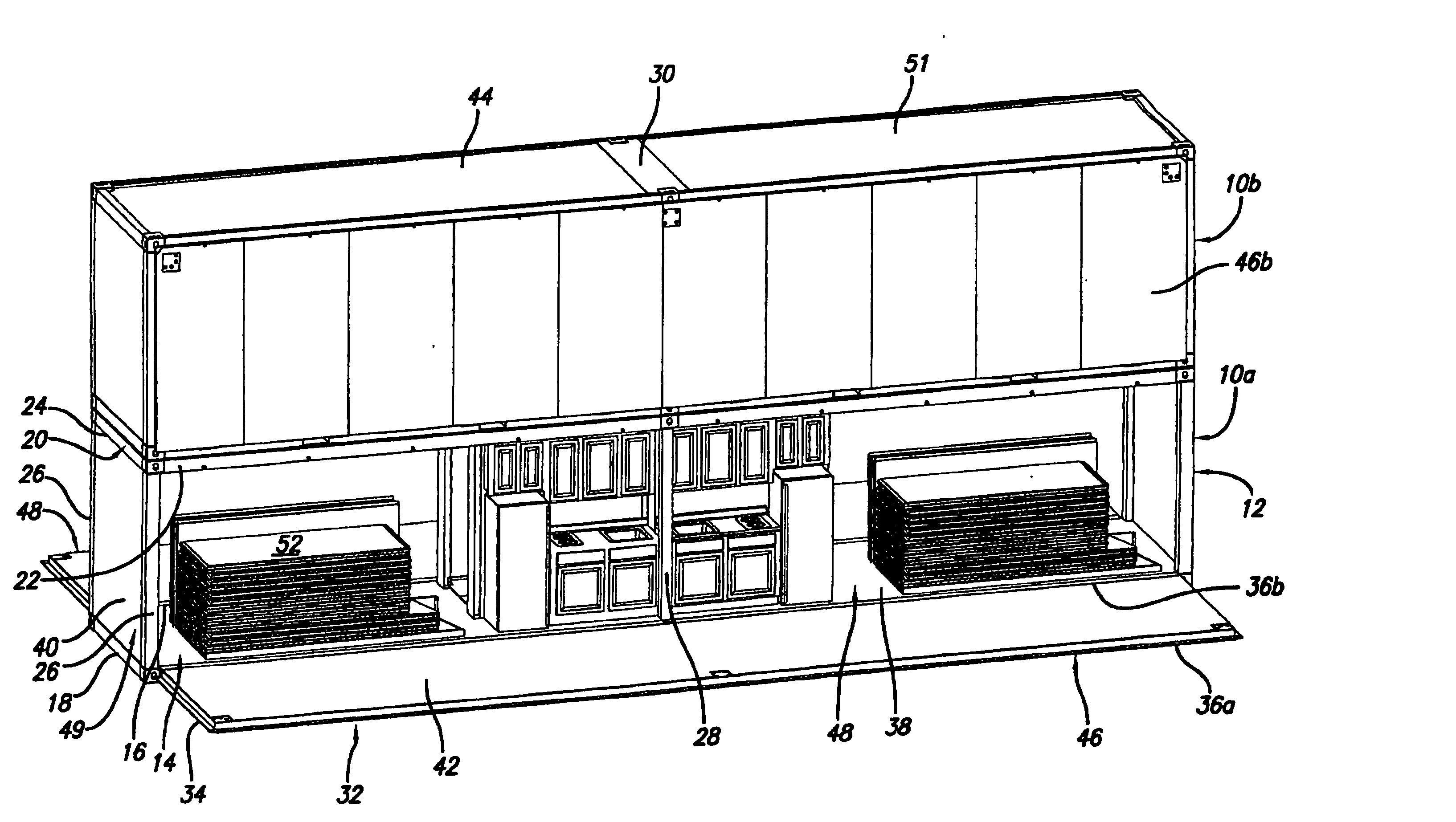 Containerized transportable building structure and method of assembly