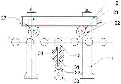 Online cutting and breaking-off mechanism for glass door sheet