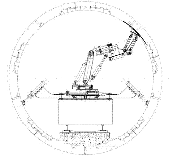 Steel ring mounting machine for tunnel construction