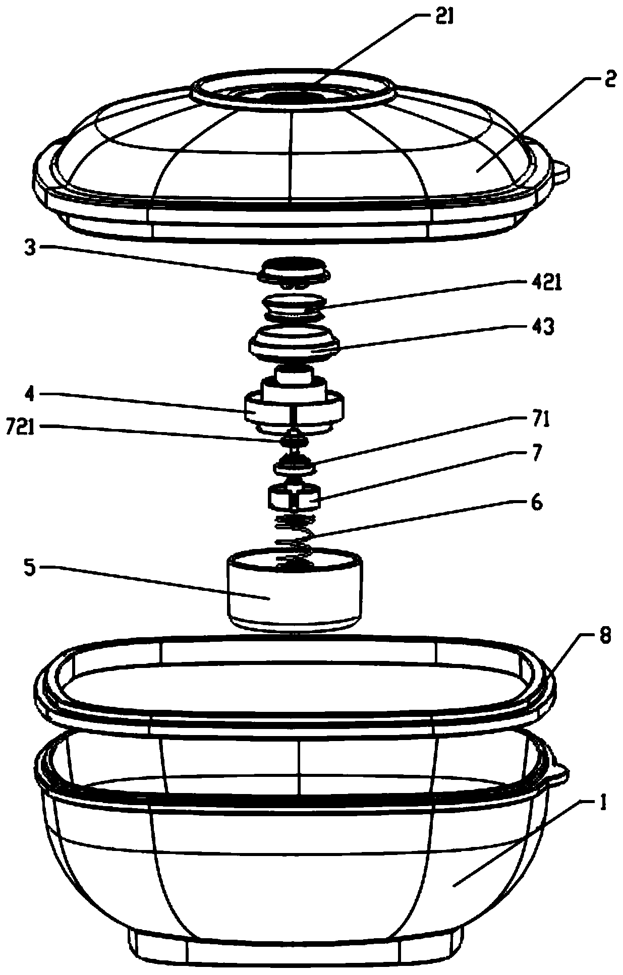 Vacuum air pumping and deflating container