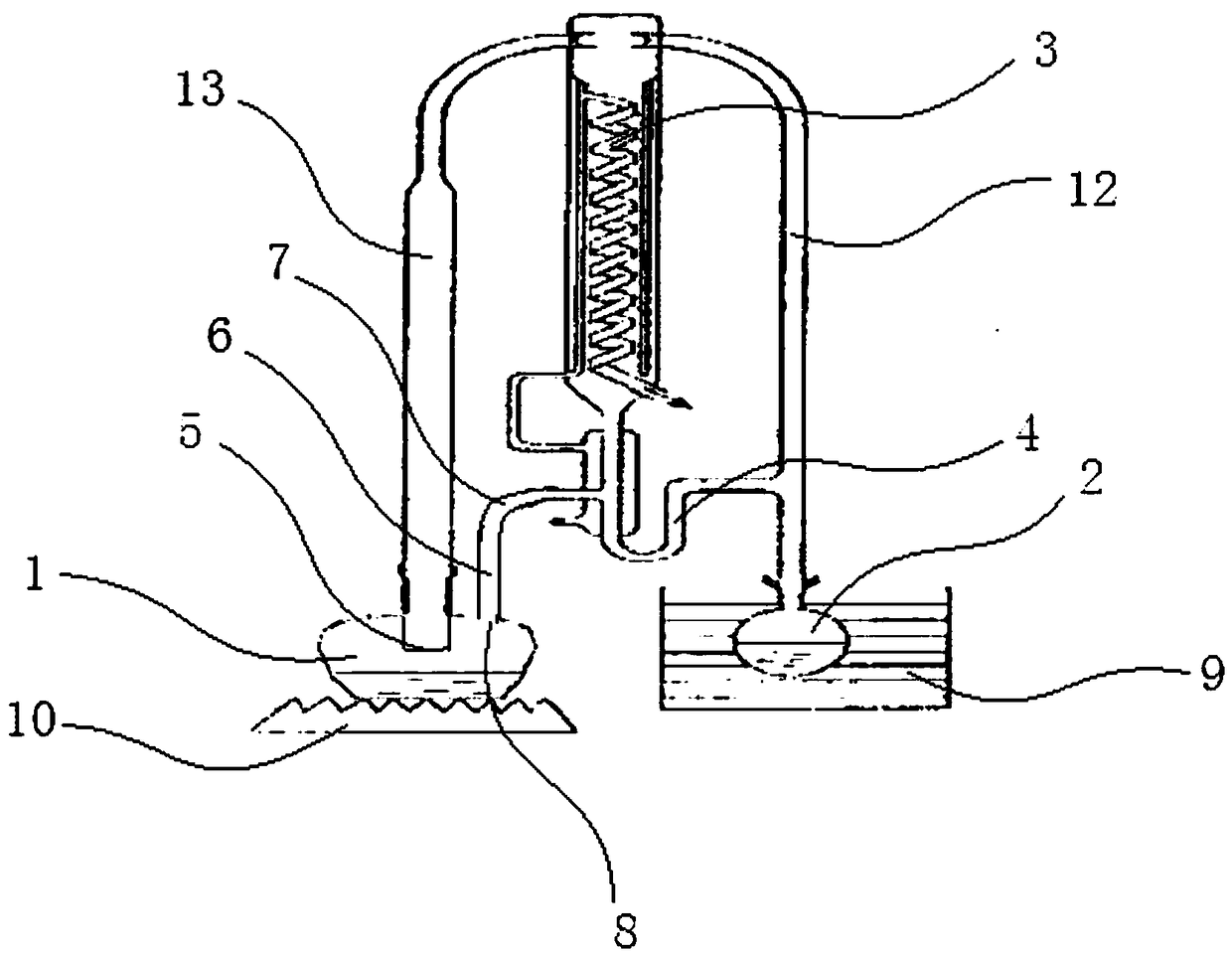 Simultaneous distillation and extraction device, and simultaneous distillation and extraction method