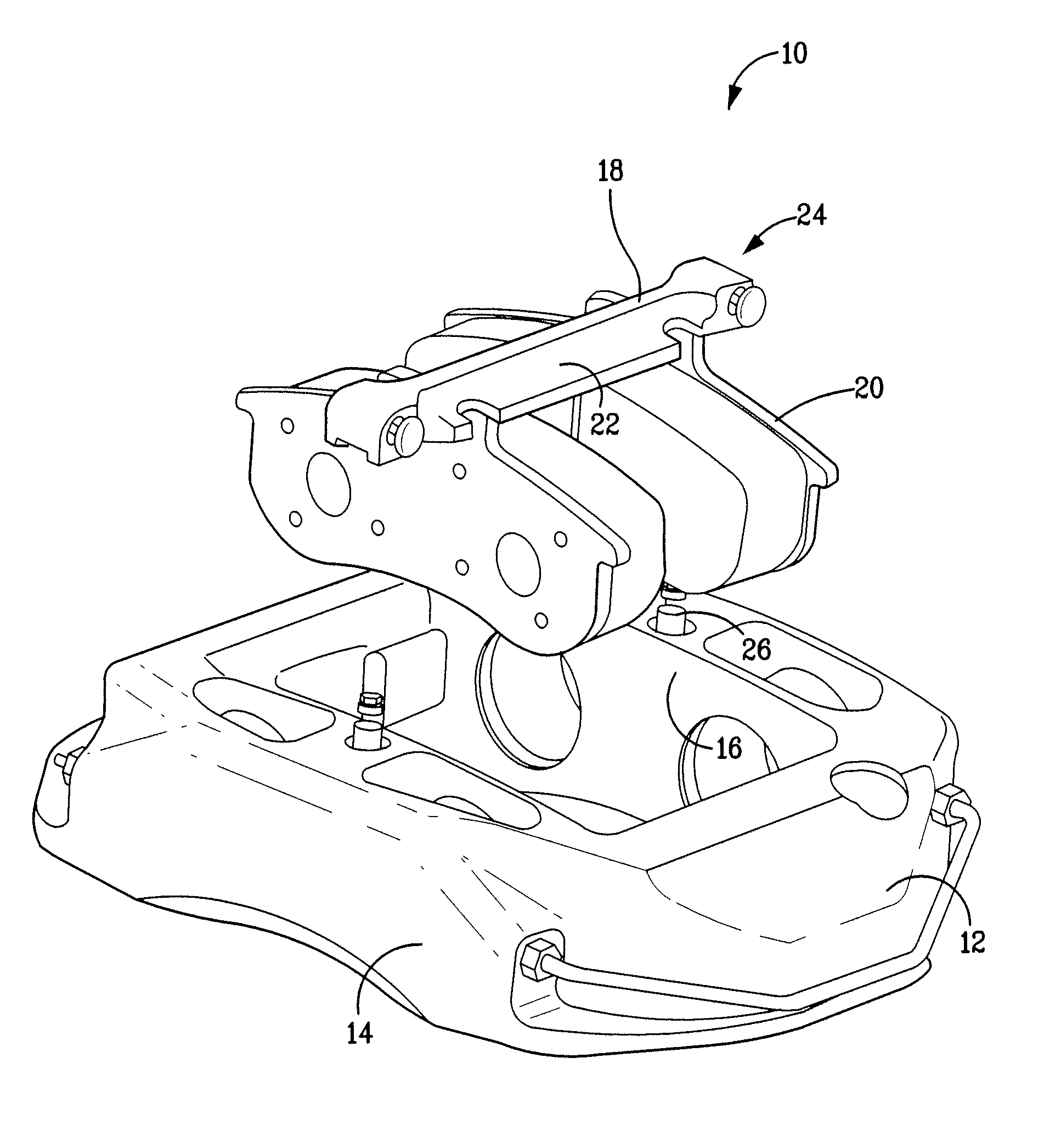 Quick release removable bridge caliper