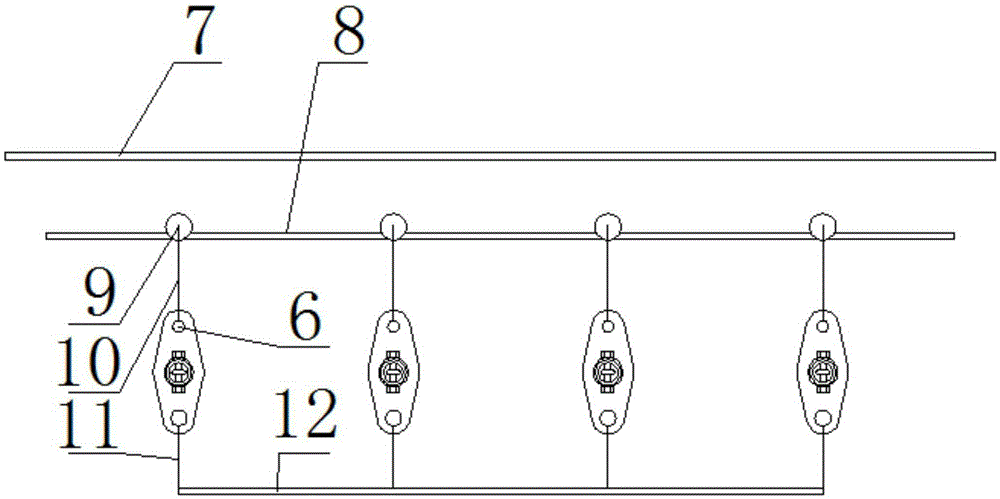 Glass reinforced plastic pipe support rod with built-in double-nose wire rope sleeve