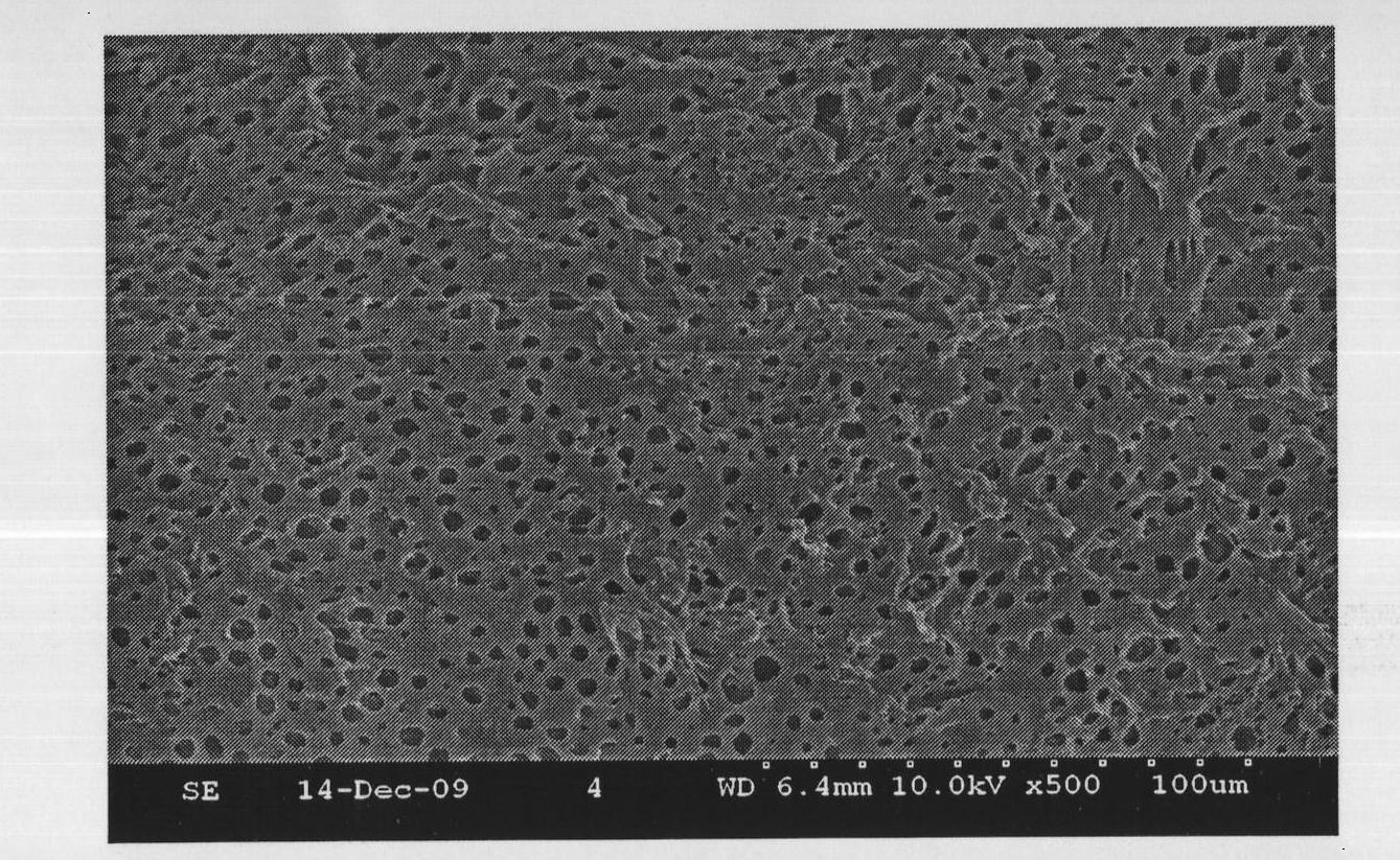 Co-mixing film of ethylene-acetic acid ethylene copolymer and polysulfone and method for preparing same