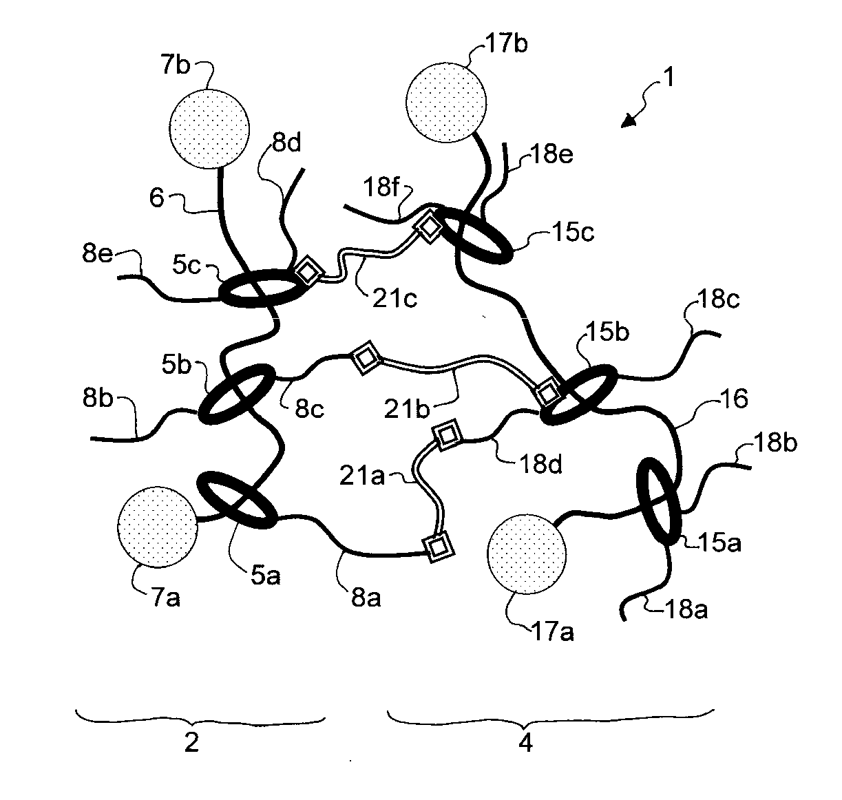 Material having cross-linked polyrotaxane, and method for producing same