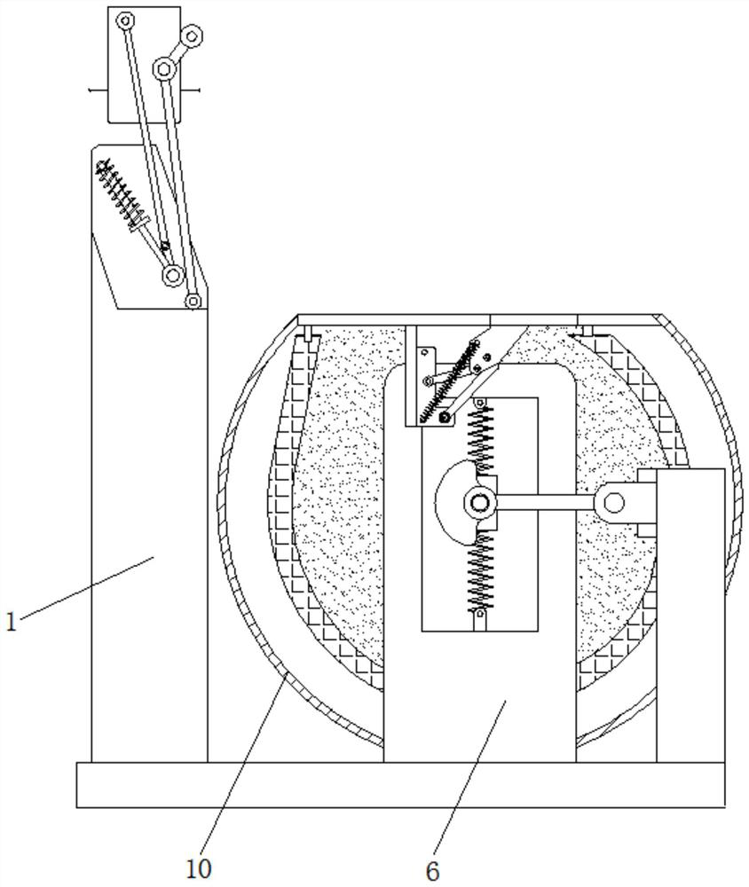 A smelting scum screening device based on mechanical transmission