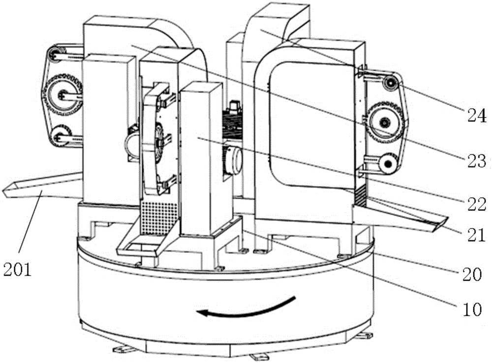 Polishing and grinding device with six-freedom-degree mechanical arms