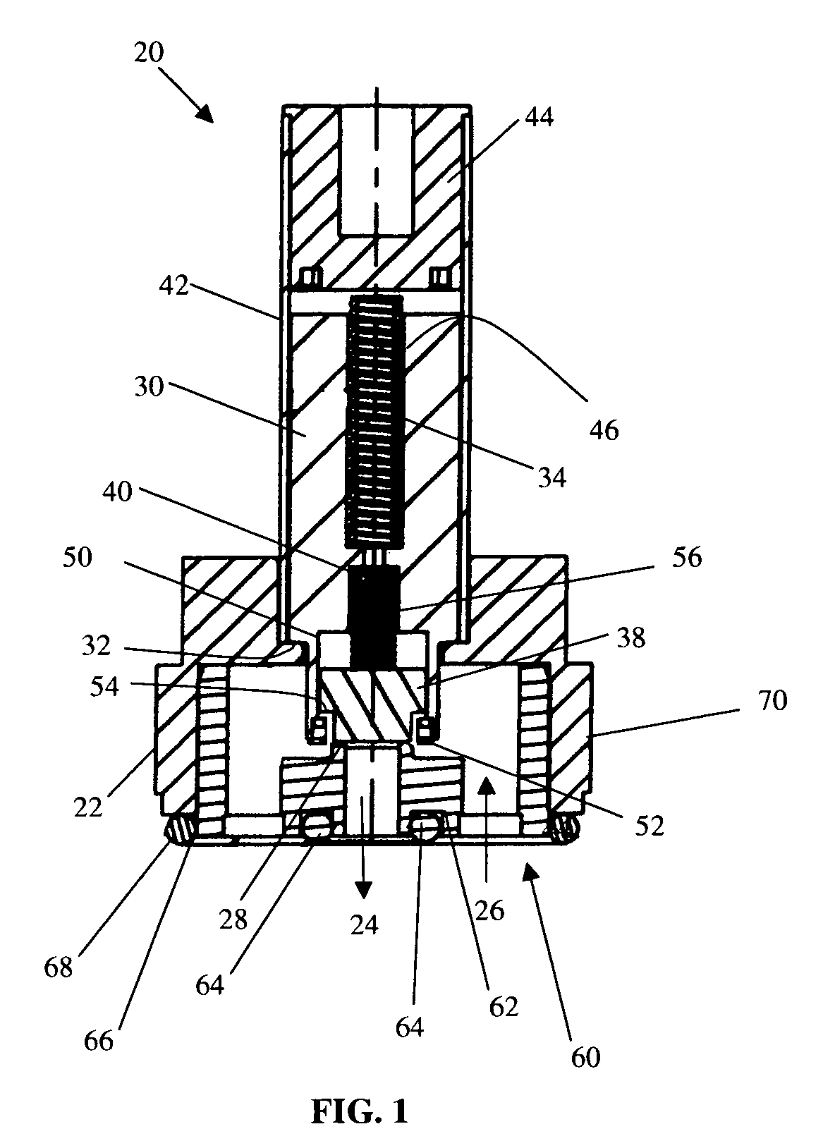 Solenoid valve for fluid flow