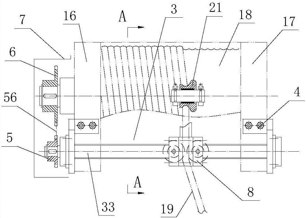 Hoist rope guide with guiding-rod type adjustable rope guiding device