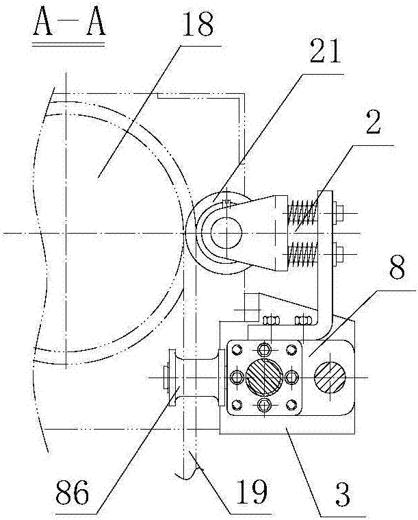 Hoist rope guide with guiding-rod type adjustable rope guiding device