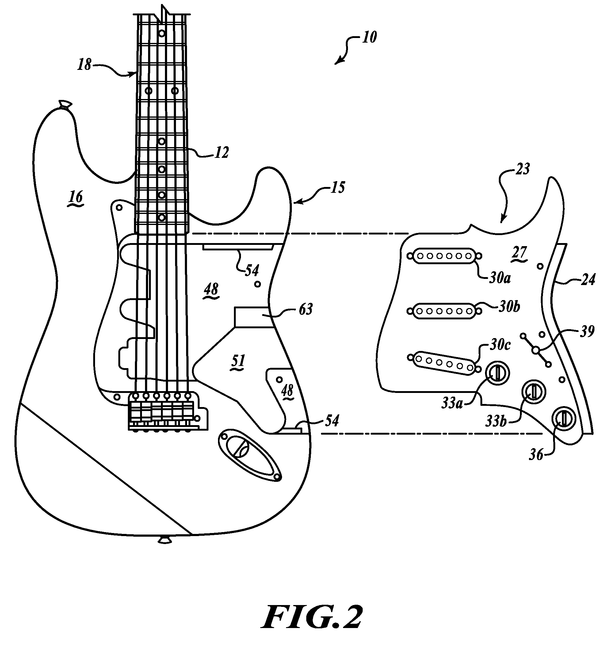 Docking system for pickups on electric guitars