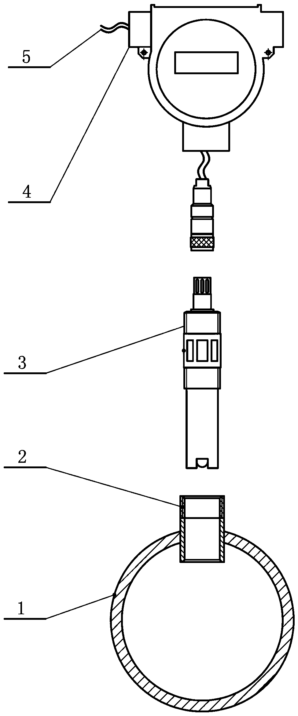 Open type pH value online measurement and automatic cleaning device