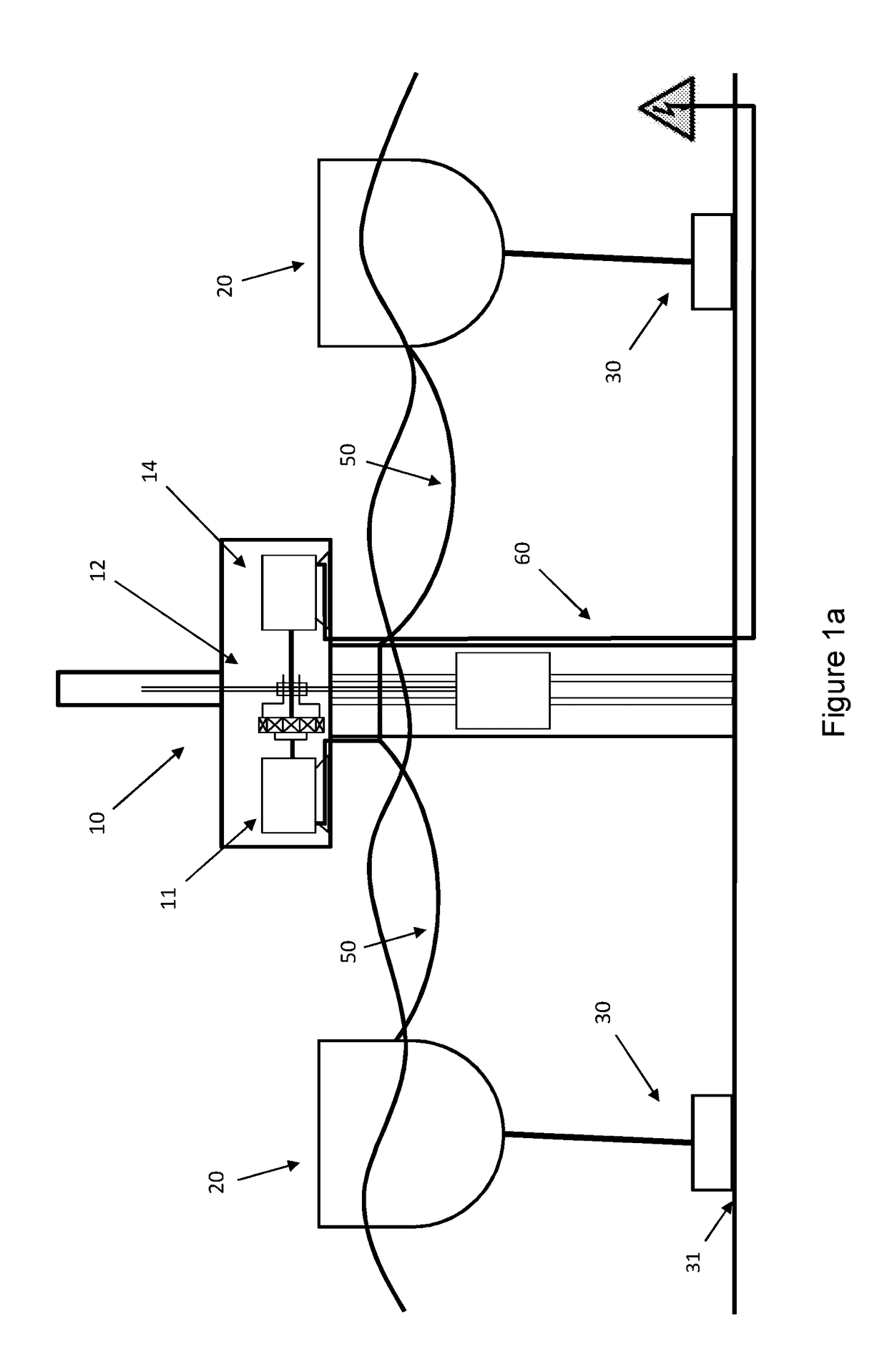 Wave energy absorption device, a power take-off assembly and a wave energy system