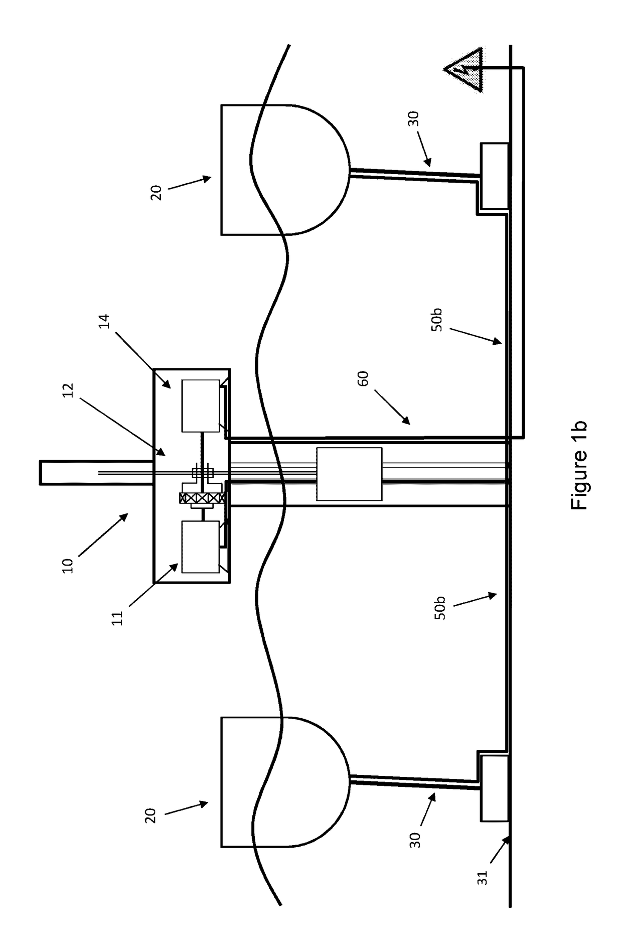 Wave energy absorption device, a power take-off assembly and a wave energy system