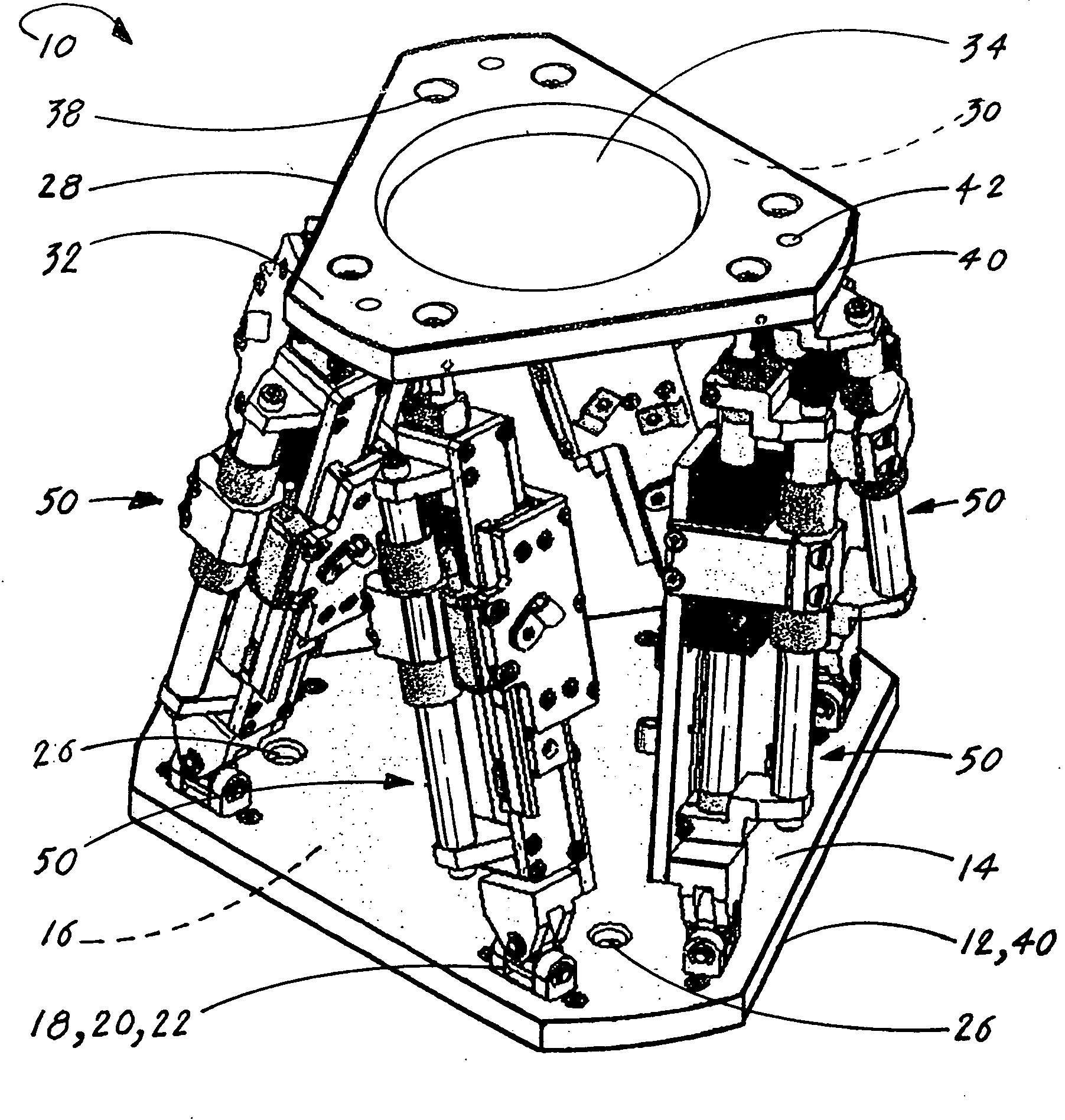 Parallel kinematic positioning system