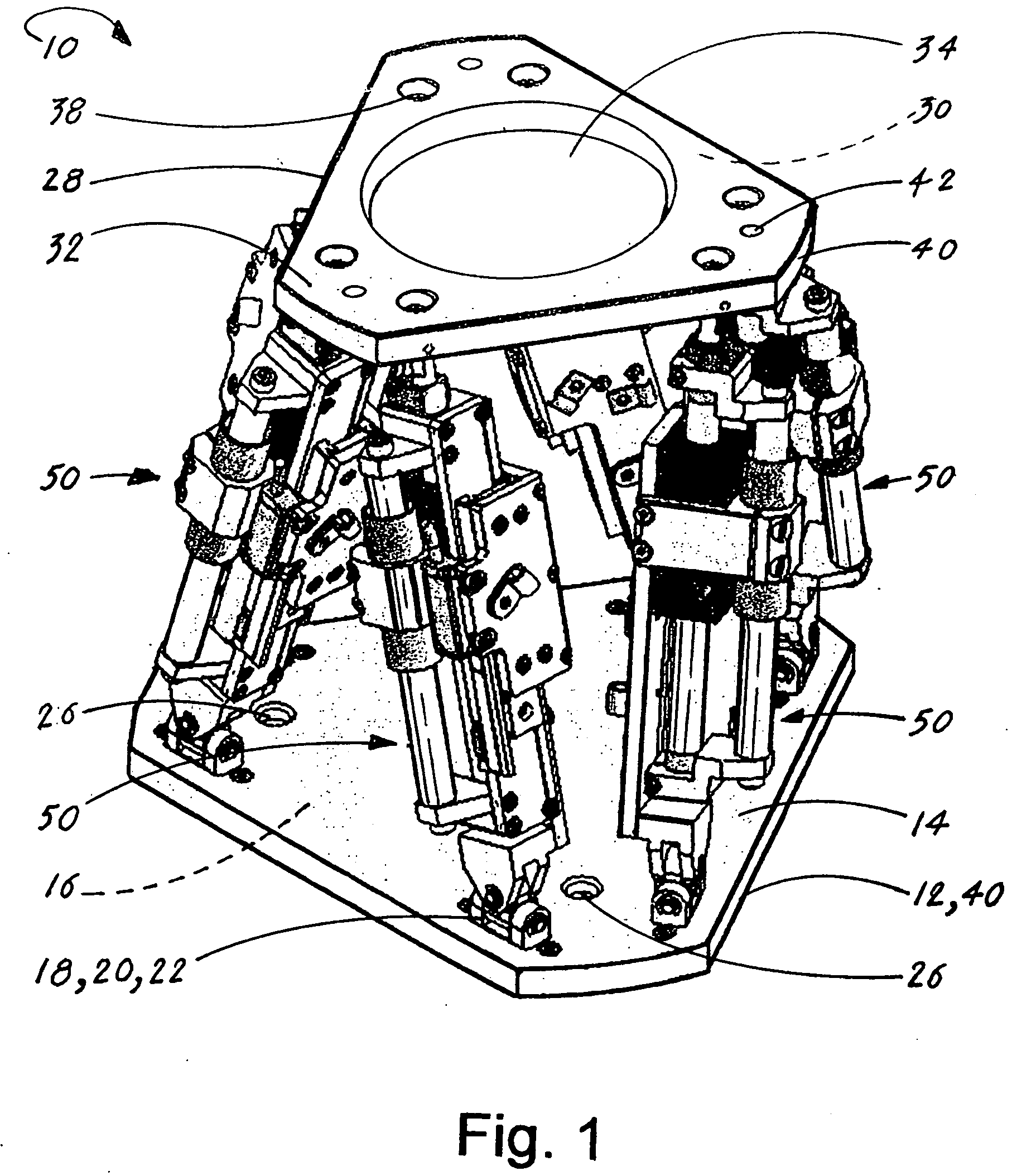 Parallel kinematic positioning system