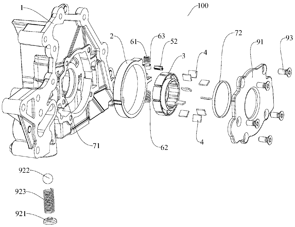 Variable displacement oil pump for engine and engine assembly having same