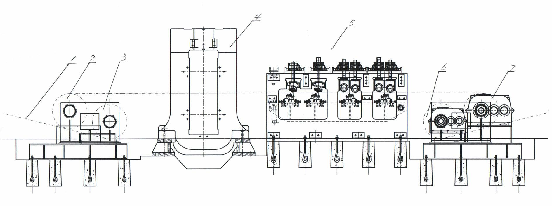 Stretching-bending straightening machine