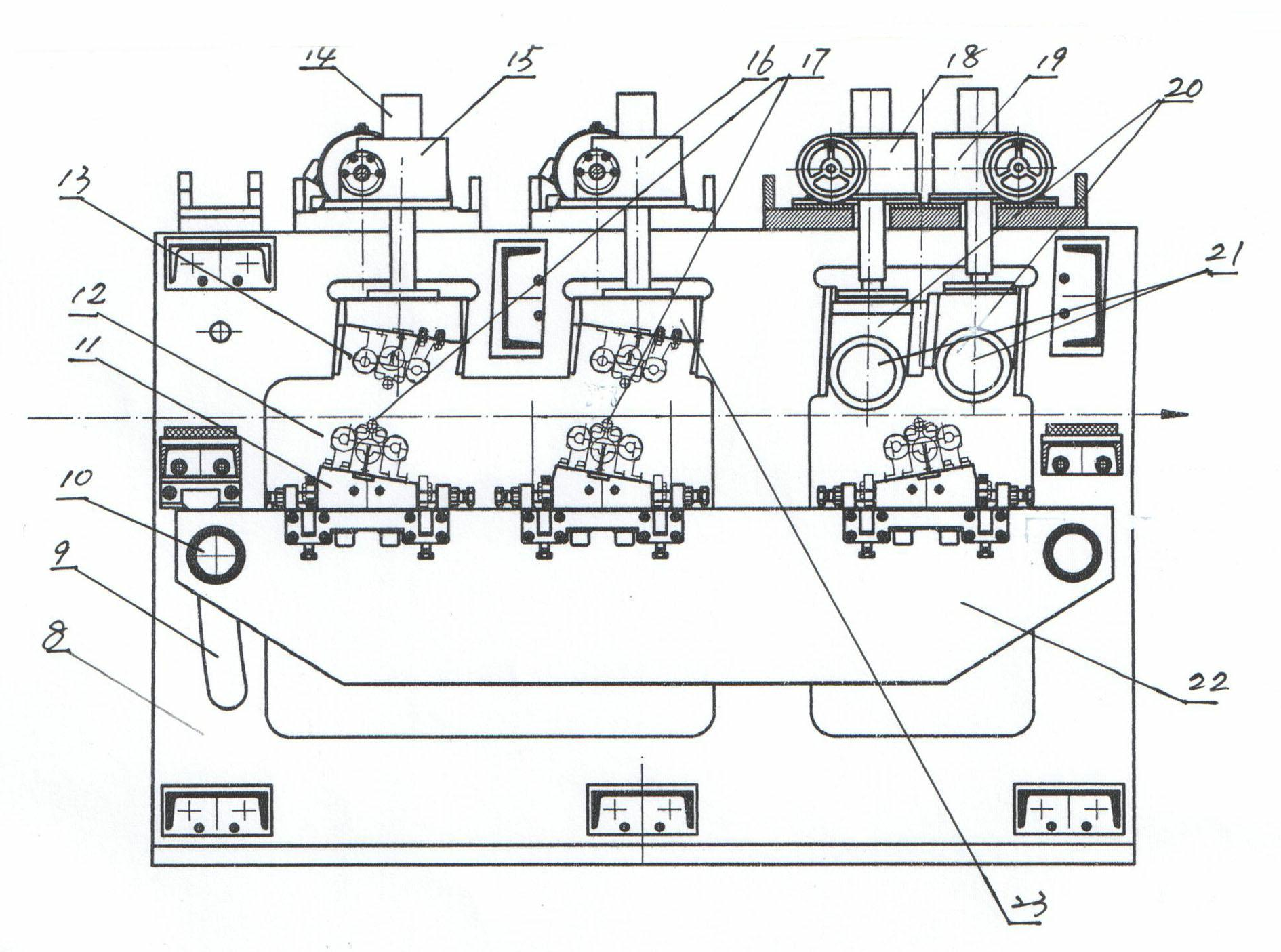 Stretching-bending straightening machine